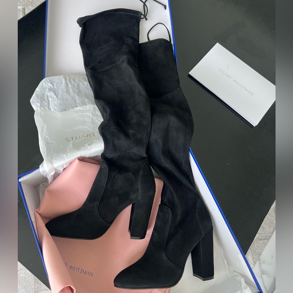 Over the knee suede boots